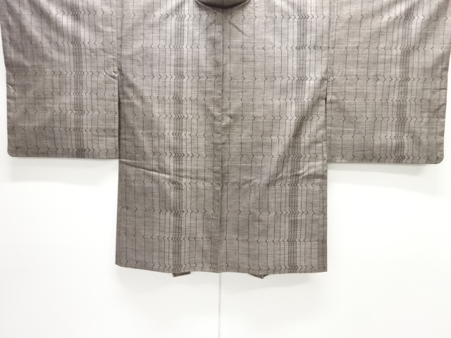 JAPANESE KIMONO / DORO OSHIMA TSUMUGI / WOVEN ABSTRACT STRIPE / 9MARUKI